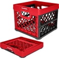 thumbnail image 1 of CleverMade Collapsible Milk Crate 25L Stackable, Red 1 Pack, 1 of 10