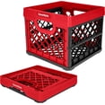 thumbnail image 1 of CleverMade Collapsible Milk Crate 25L Stackable, Red 1 Pack, 1 of 9