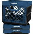 CleverMade Collapsible Milk Crate, Stackable Storage Bin 6 Gal Ocean
