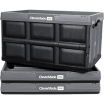 CleverMade Collapsible Storage Bin (100% Recycled), 46L (12 Gal) Stone, 3 Pack