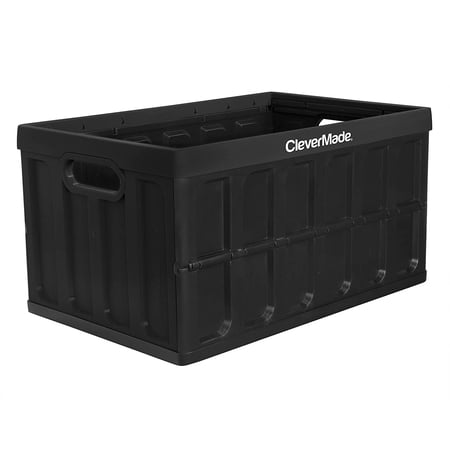 CleverMade Collapsible Storage Bins 62L, Black