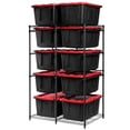 thumbnail image 1 of CleverMade Double Tote Tower 10-Tier Storage Rack for 27-Gallon Totes, Heavy-Duty Organizer for Garage, Pantry, or Laundry Room, 1 of 7