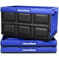 thumbnail image 1 of CleverMade 12 Gal Collapsible Storage Bins, 3PK Plastic Storage Bins - Blue, 1 of 8
