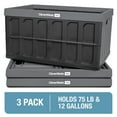 CleverMade Eco Stackable Collapsible Storage Bin, No Lid 12 Gal Stone