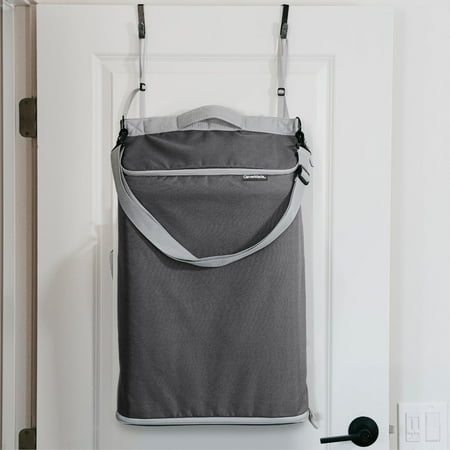 CleverMade Hanging Laundry Hamper Bag, 1 Compartment - Gray/Stone