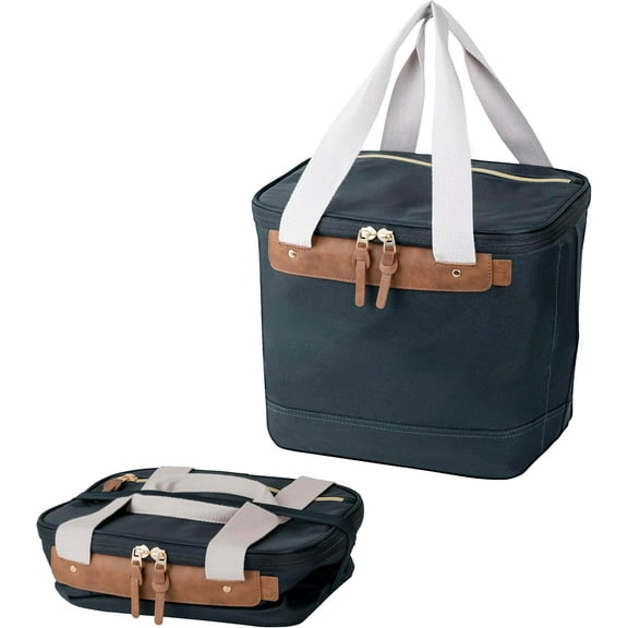 CleverMade Malibu LUXE Collapsible Cooler, 18 Can (25 lbs) - Leeward Navy