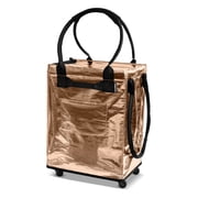 CleverMade Rolling Tote Cart 62L Collapsible Wheeled Bag, Rose Gold