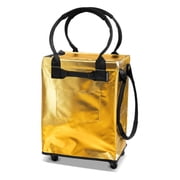 CleverMade Rolling Tote Cart 62L Collapsible Wheeled Bag, Gold