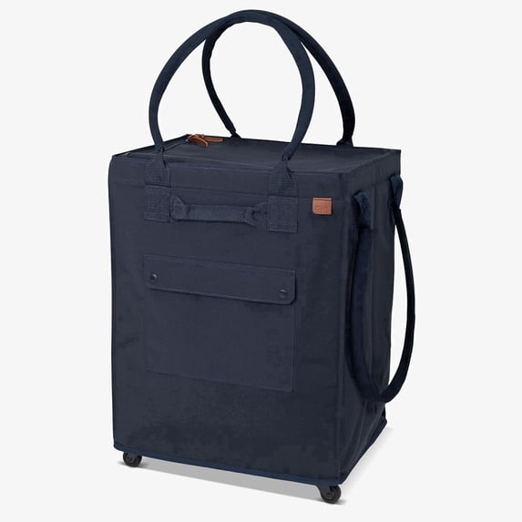 CleverMade Rolling Tote Cart 90L Collapsible Wheeled Bag, Leeward Navy