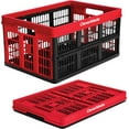 thumbnail image 1 of CleverMade Stackable Collapsible Grated Wall Storage Bin - 12 Gal Canada Red, 1 Pack, 1 of 11
