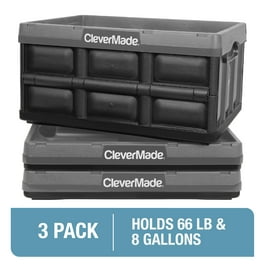 CleverMade Durable Stackable 62L Collapsible Storage Bins, Royal