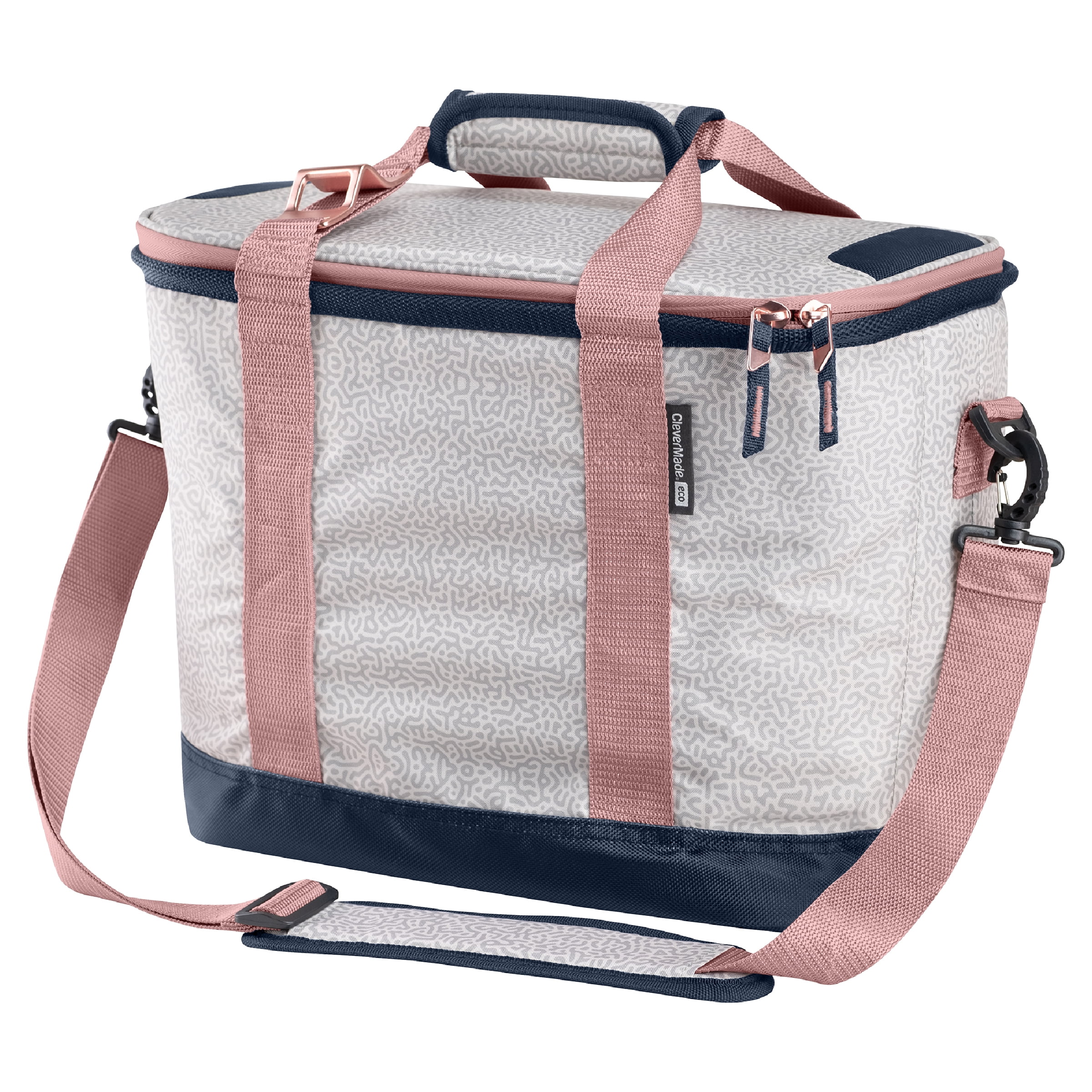 CleverMade Collapsible Tahoe Cooler 30 Can Rose Gold Walmart Business Supplies