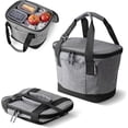 thumbnail image 1 of CleverMade Tahoe Small Foldable Cooler Bag, Leakproof Insulated Soft Cooler, Heather Cool Gray/Midnight Black, 1 of 10