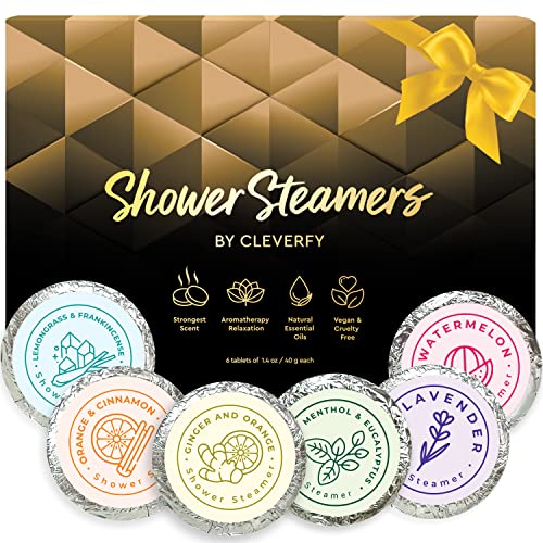 Cleverfy Aromatherapy Shower Steamers for Men Pack of 6 Shower Bombs