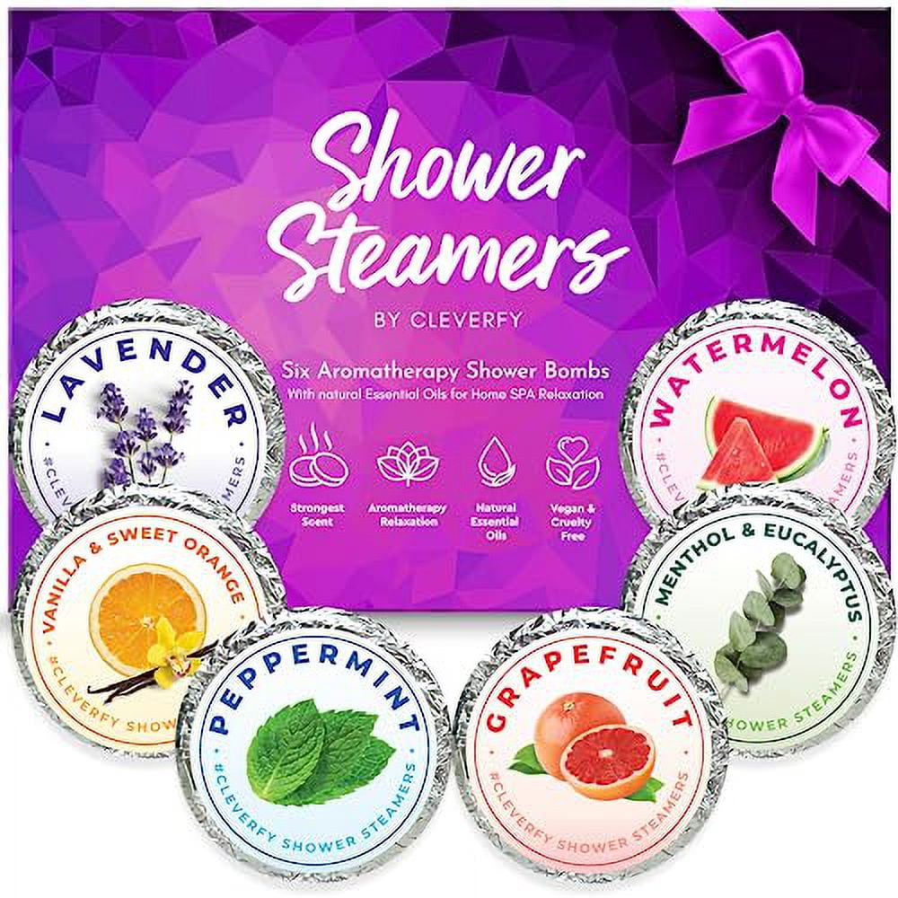 Cleverfy Shower Steamers Aromatherapy Compact Variety Pack of 6
