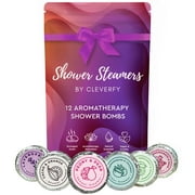 Cleverfy Shower Steamers Aromatherapy - Pack of 12 Shower Bombs with Essential Oils. Personal Care and Relaxation Birthday Gifts for Women and Men. Purple Waves Set