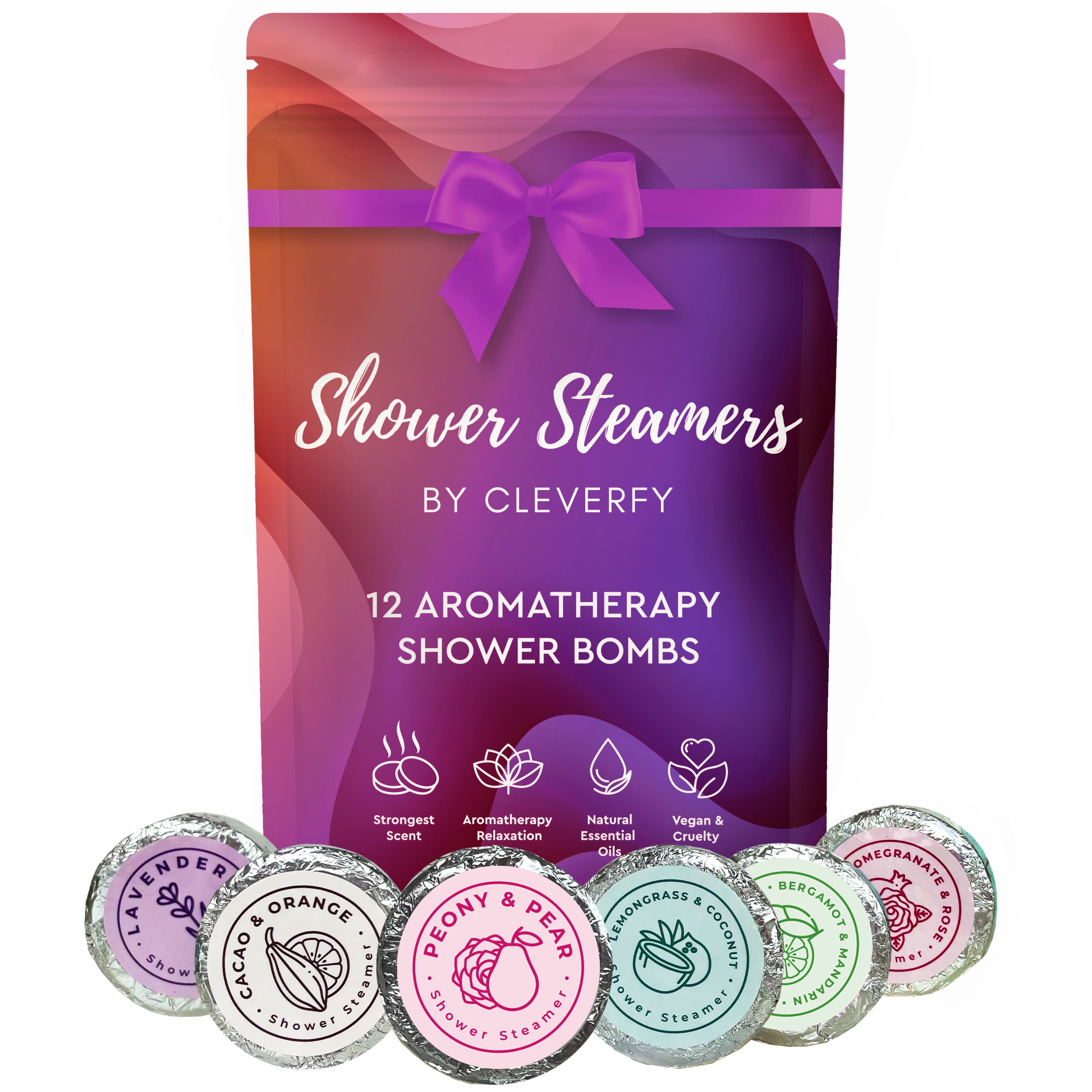 Cleverfy Shower Steamers Aromatherapy Pack of 12 Shower Bombs with