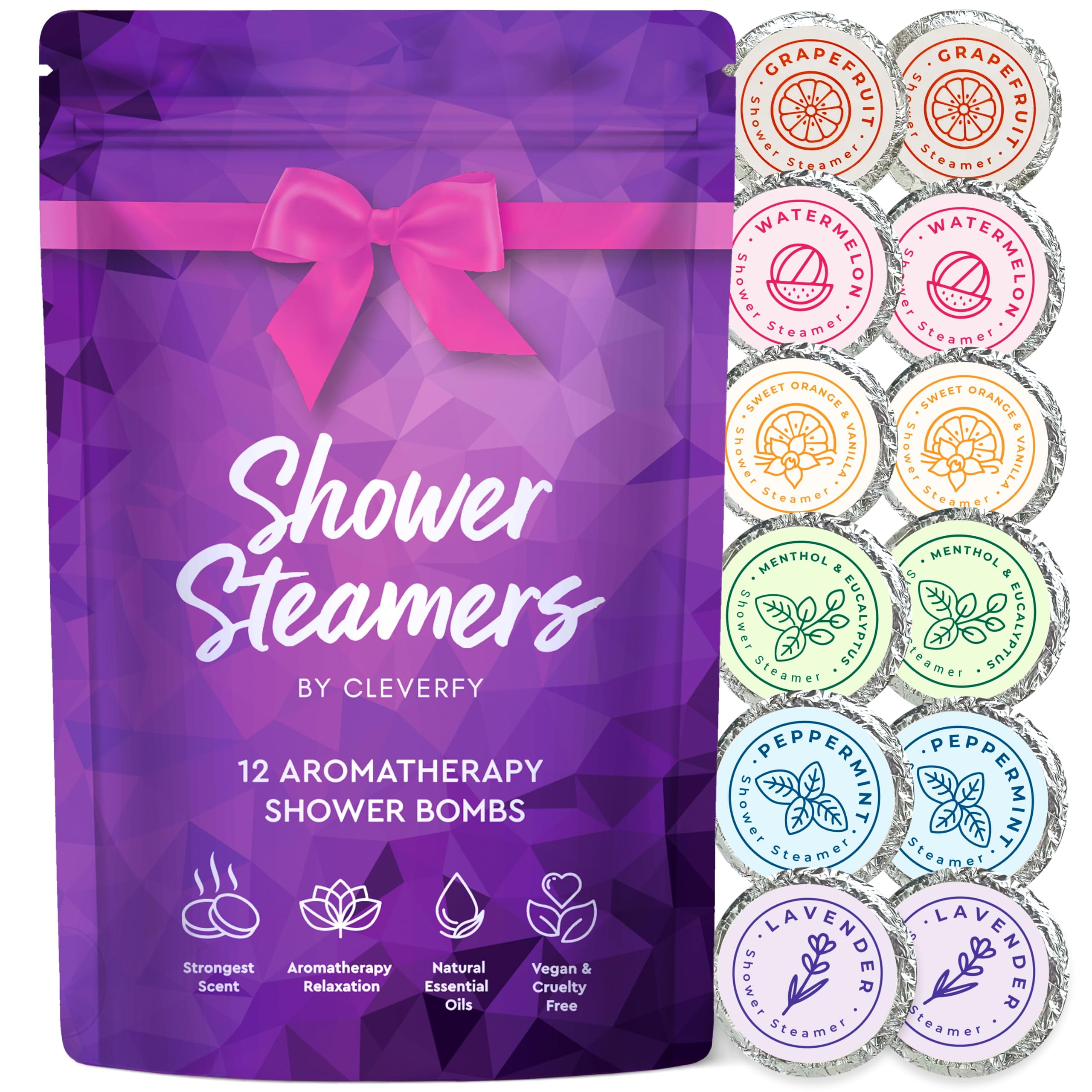 Cleverfy Shower Steamers Aromatherapy - Pack of 12 Shower Bombs with  Essential Oils. Self Care Mothers Day Gifts for Mom from Daughter. Purple  Set - Walmart.com