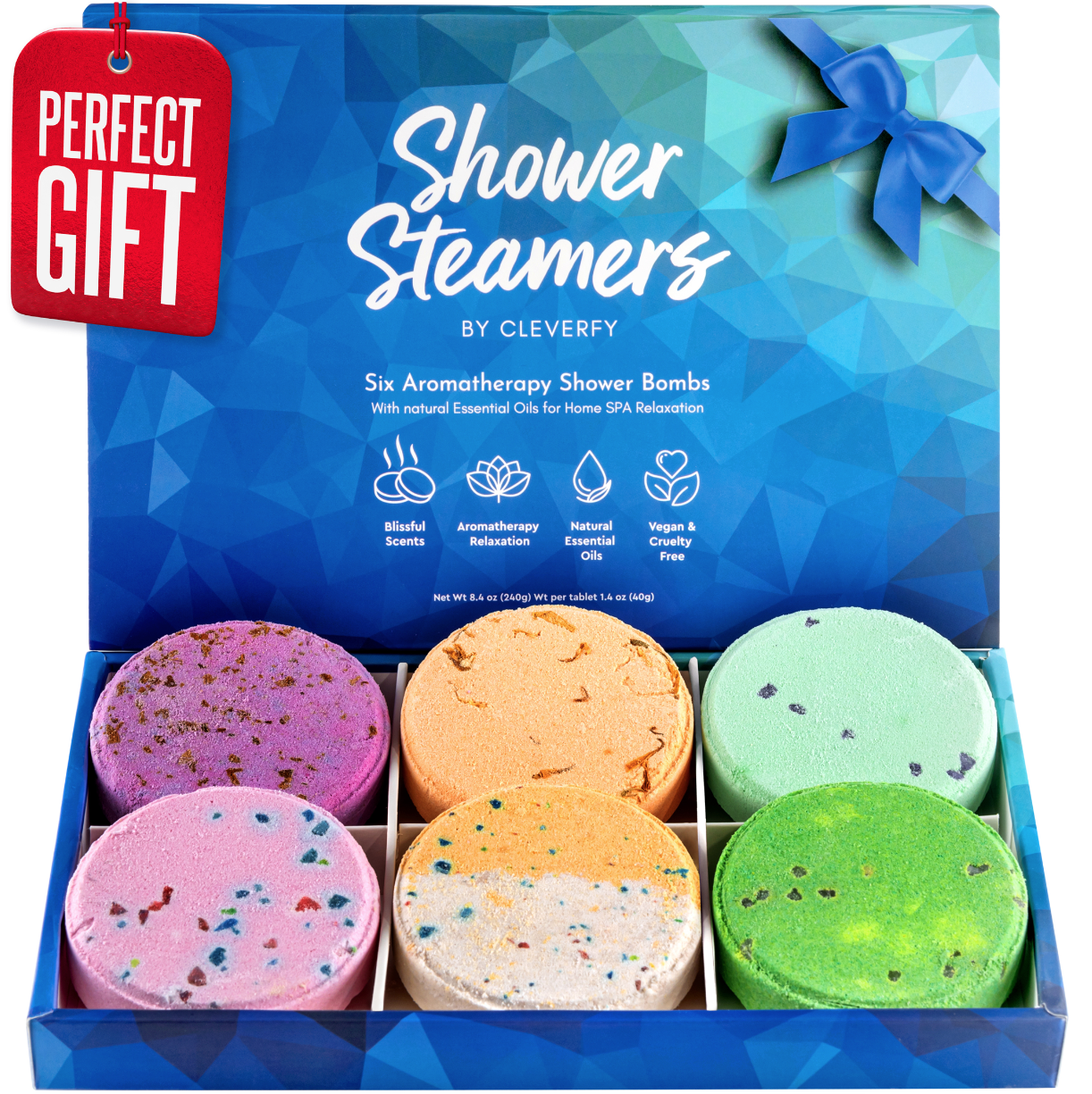 Cleverfy Shower Steamers Aromatherapy - Variety Pack of 6 Shower Bombs ...