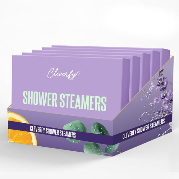 Cleverfy Shower Steamers Aromatherapy - Box of 6 Premium Self Care Shower Bombs with Essential Oils.  6 Assorted Scents.