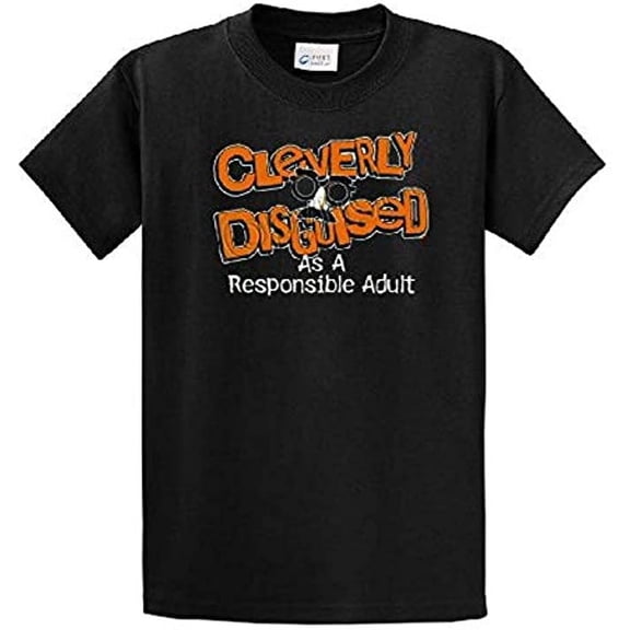 Cleverly Disguised As A Responsible Adult Funny Short Sleeve T-shirt-Military-Small