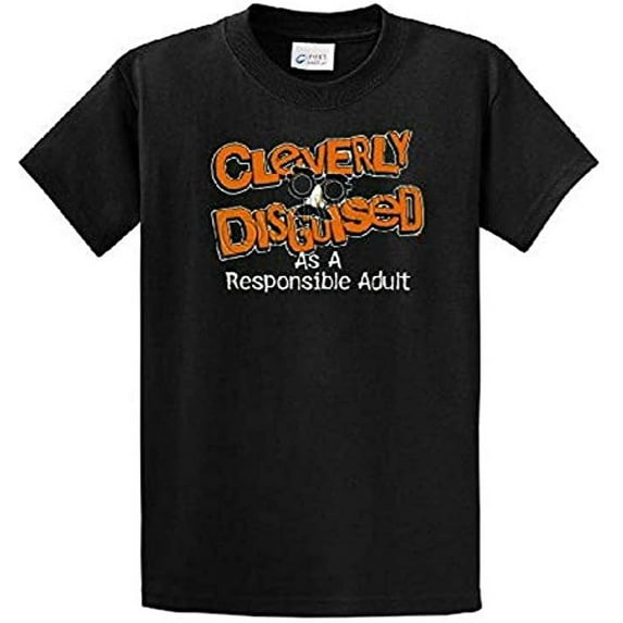 Cleverly Disguised As A Responsible Adult Funny Short Sleeve T-shirt-tan-4xl