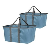 Clevermade 2-Pack Collapsible Fabric Laundry Basket Container BLUE Denim Large Organizer Bag - WLM8 (02586-C)