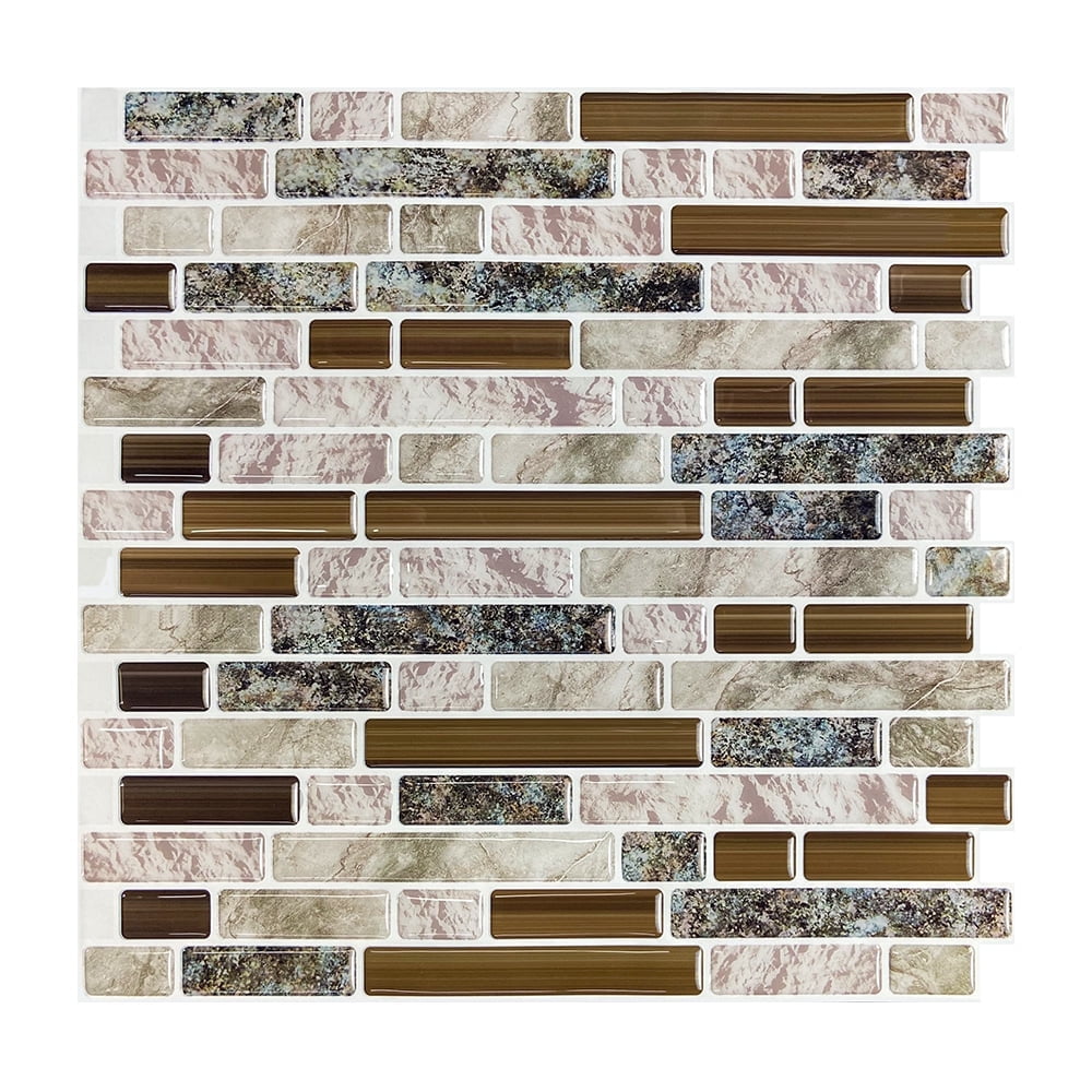 clevermosaics Peel and Stick Tile Panels for Kitchen and Bathroom, 10 Sheets