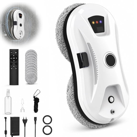 Clevio Robot Window Cleaner, Robo Clean Window Cleaning Robot, Automatic Intelligent Window Cleaner With Powerful Suction, Remote Control