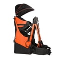 thumbnail image 1 of Clevr Deluxe Baby Backpack Hiking Cross Country Lightweight Carrier w/ Stand and Sun Shade Visor, Orange, 1 of 9