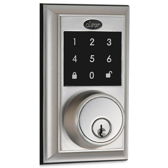 Clevr  Electronic Touchscreen Deadbolt Door Lock with Keyless Nickel Knob, ANSI