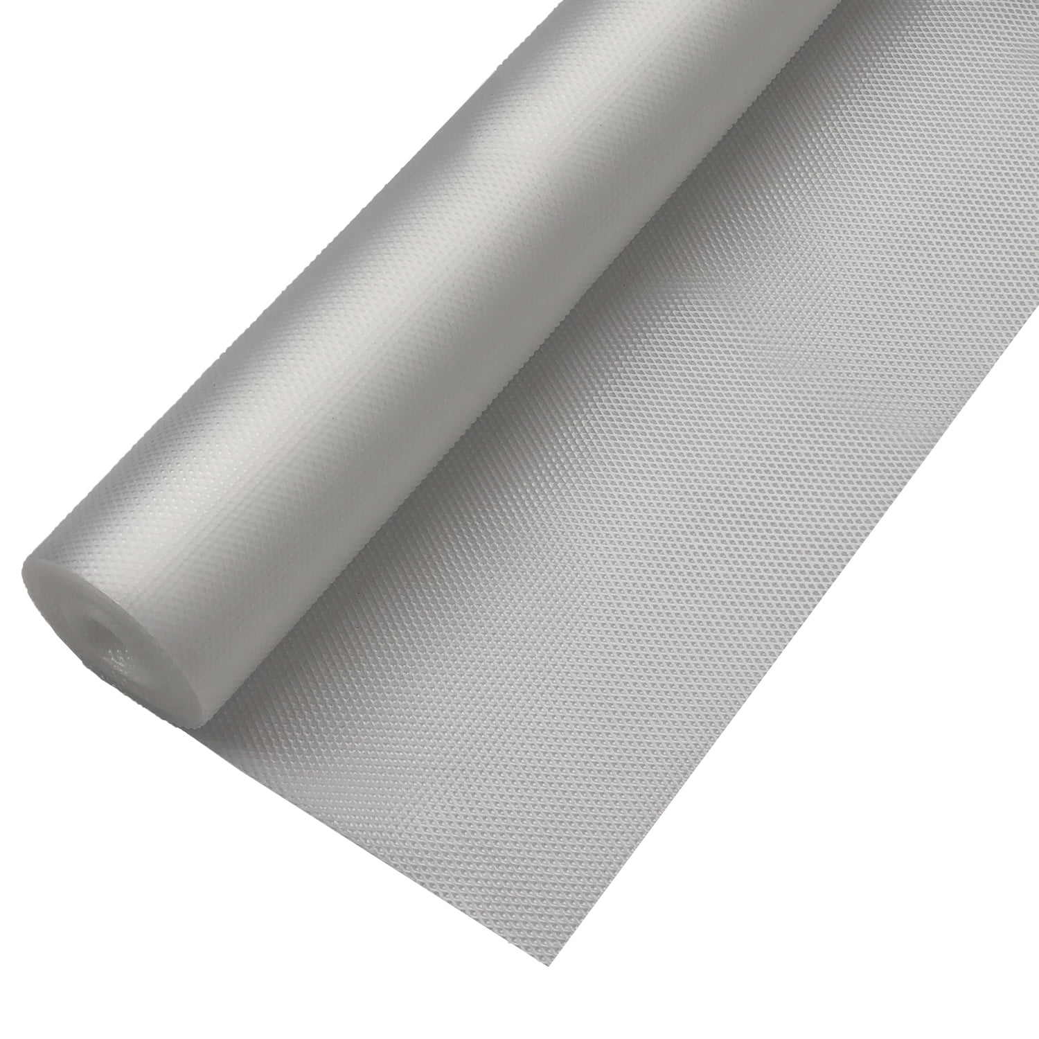 Shelf Liner, Non-Slip Fabric Back Grip, Silver Metallic, 18-In. x