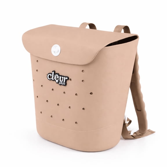 ClevrPlus Convertible Beach Tote Backpack, Brown  Waterproof EVA Beach Bag with