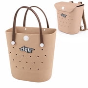 ClevrPlus Convertible Beach Tote Backpack, Brown   Waterproof EVA Beach Bag with