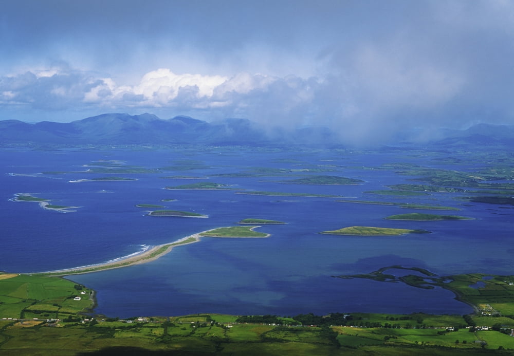Clew Bay Co Mayo Ireland View Of A Bay From Croagh Patrick Canvas Art - The Irish Image Collection Design Pics (18 x 12)