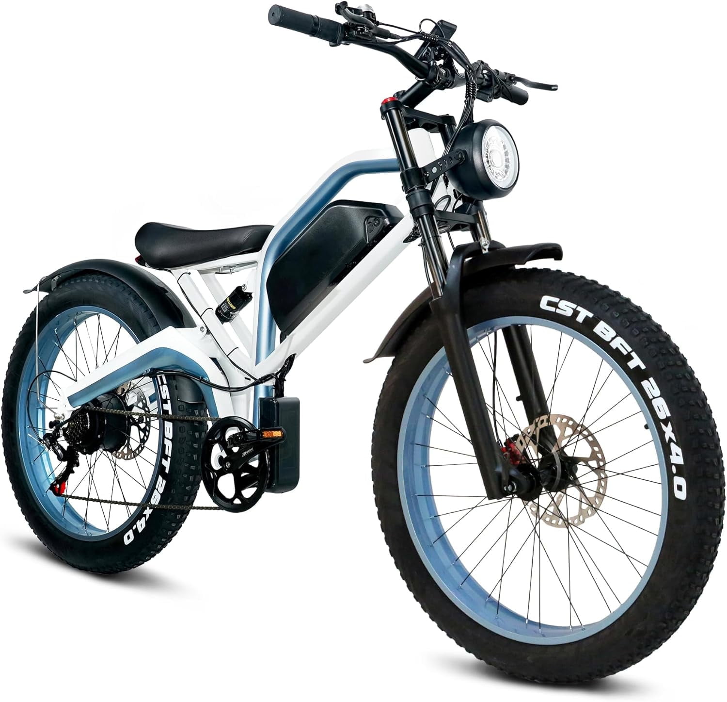 Cleytro Electric Bike for Adults,1000W,52V 23Ah Removable Battery UL2849 ,32MPH,Range 75 Miles,26-inch Fat Tire Electric Bike Off-Road Snow Beach Electric Mountain Bike