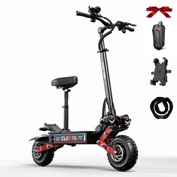 Cleytro Foldable Electric Scooter, High-Power Dual Motor, 60V33AH Battery E Scooter