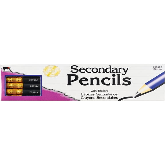 Cli Secondary pencl With Eraser - Black Lead - Blue Barrel - 144 / Box