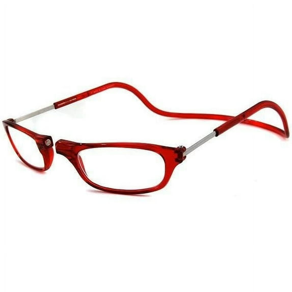 CliC Reader Single Vision Half Frame, Red, + 1.25