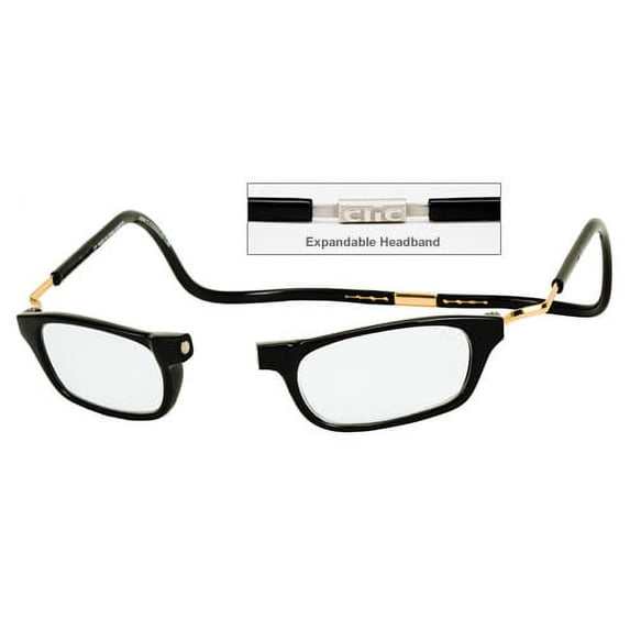 CliC Reader Single Vision XXL Frame, Black, + 1.75