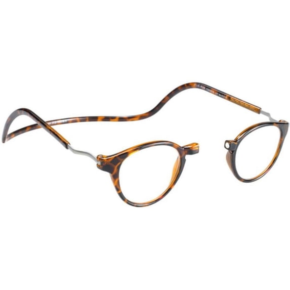 CliC Vintage XXL +1.75 Reading Glasses Tortoise Frame Clear Lenses Size 40-13-190