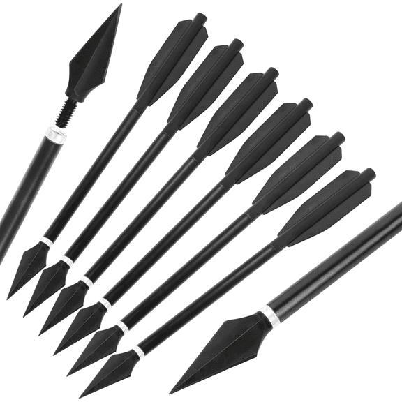 Clianle 6.7" Mini Aluminium Crossbow Arrows for Hunting with Removable Hunting Broadheads for Field Hunting Target Practice Outdoor Small Hunting Game12 Pack