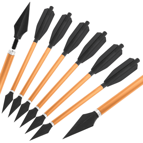 Clianle 6.7" Mini Aluminium Crossbow Arrows for Hunting with Removable Hunting Broadheads for Field Hunting Target Practice Outdoor Small Hunting Game12 Pack