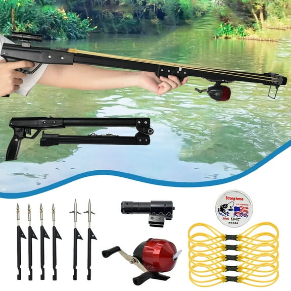 Clianle Hunting Slingshot, Adult Foldable High-power Fishing Slingshot Set