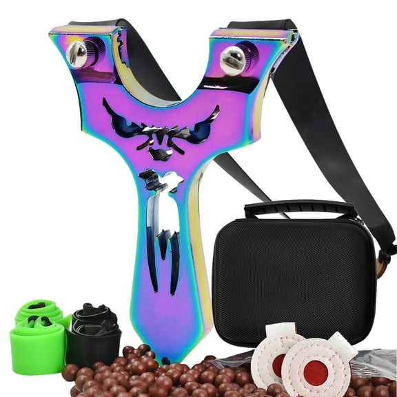 Clianle Outdoor Shooting High-speed Slingshot, Adult Metal Catapult Set for Hunting or Competition