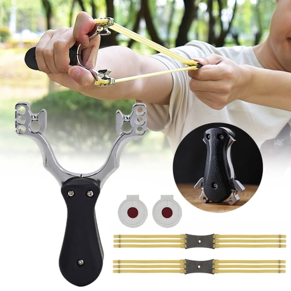 Clianle Portable Outdoor Hunting Slingshot with Shooting Bullseye and High Bounce Shooting Rubber Band
