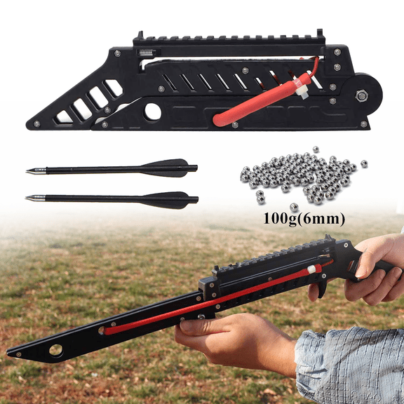 Clianle Shooting Practice Folding Slingshots for Adults, Sling Shot with Balls and Arrow Accessories, for Courtyard Camping Games Outdoor Activities