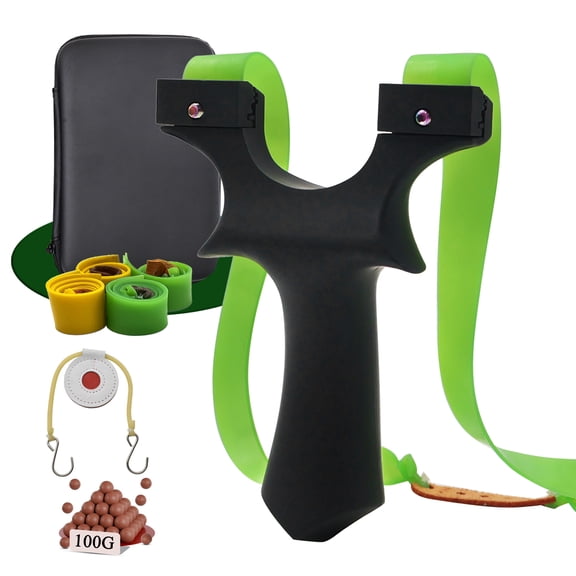 Clianle Slingshot with Target, Clay Ball, and Replacement Strap, Used for Outdoor Hunting and Powerful Target Shooting Catapults