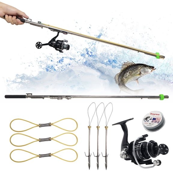 Clianle Stainless Steel Harpoon, Catapult Fishing Rod,Suitable for Fishing, Underwater Hunting, and Land-based Hunting