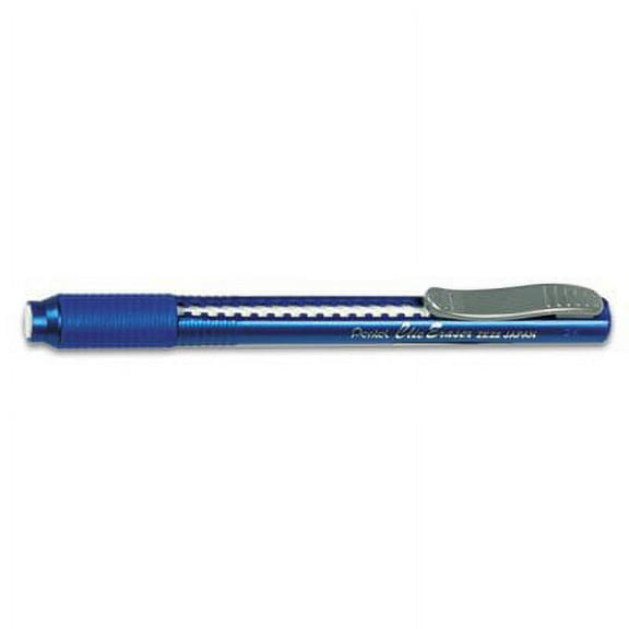 Clic Eraser Pencil-Style Grip Eraser, Blue, Sold as Pack of 2